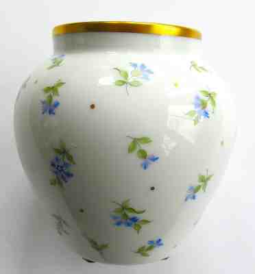 Limoges Porcelain, Le Tallec for Tiffany & Co. 'Bluets on White' Vase 