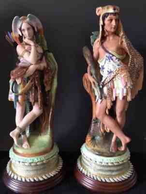 Antique French Limoges Old Haviland pair of bisque figurines very rare
