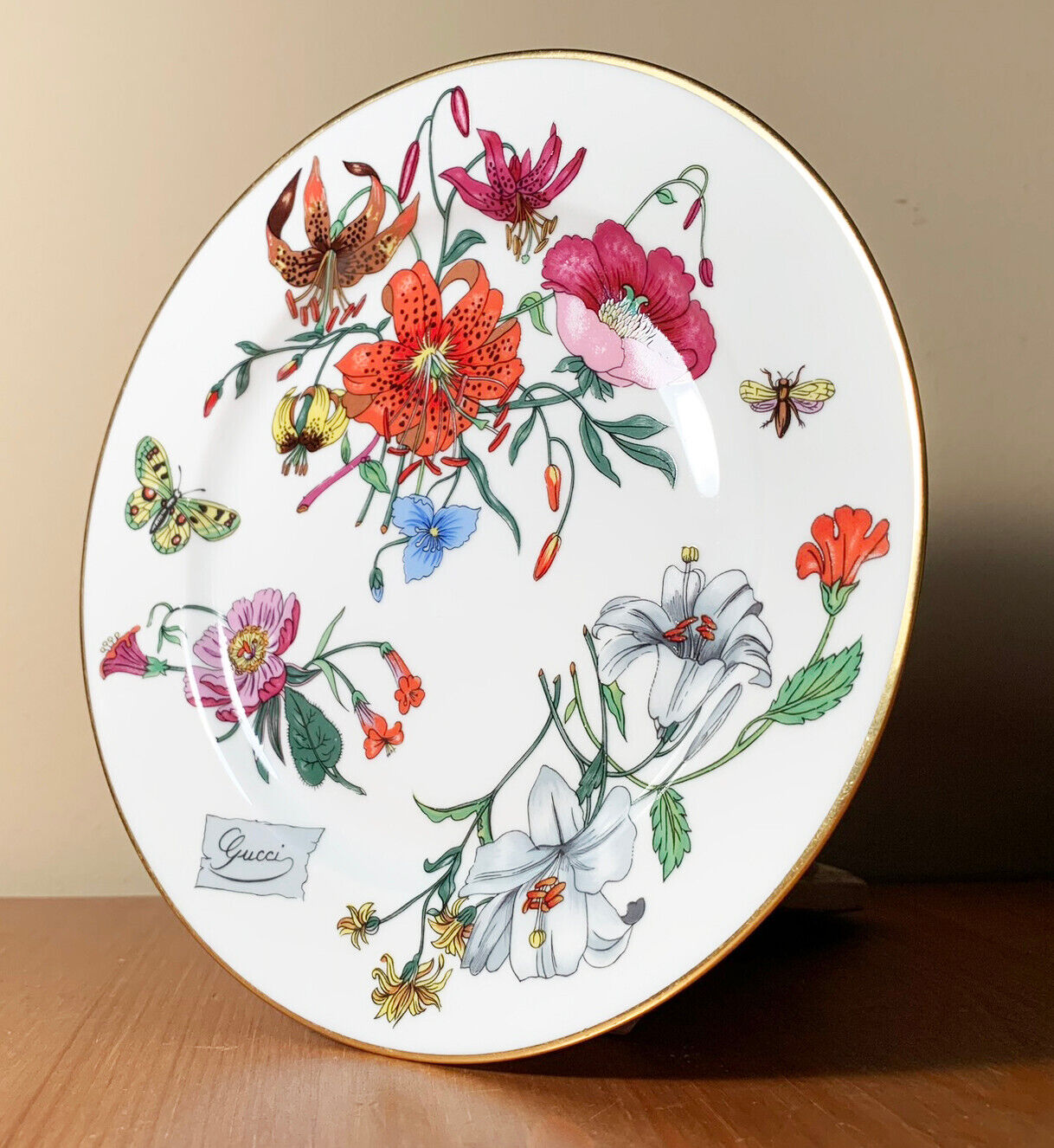 single vtg gucci foliate bernardaud limoges france flora plate princess grace 34