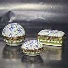 RARE Ancienne Manufacture Royale Limoges Marie Antoinette Trinket Box Set Of 3
