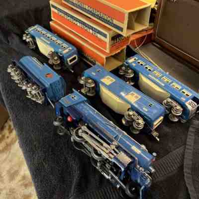 LIONEL 263E Prewar Blue Comet Train Set 263W Tender & Boxcars #â??s 613,614,615