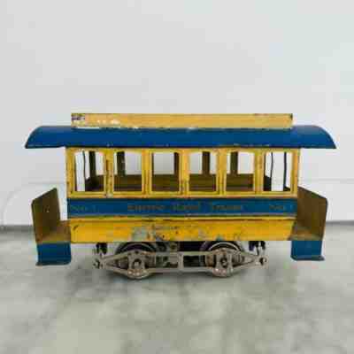 Lionel #1 Trolley Car Yellow Blue Vintage Toy Train Standard Gauge AS-IS