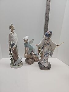 Lladro Lot Of 3 Prince Of Elves Privilege ,Teruko 1984, Don Quixote Retired