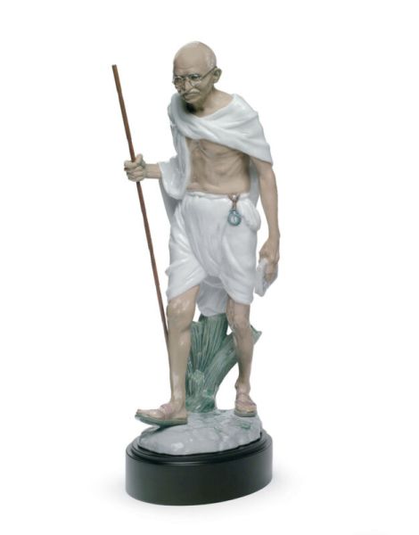 NEW LLADRO MAHATMA GANDHI FIGURINE #8417 BRAND NIB LARGE INDIAN SAVE$$ F/SH