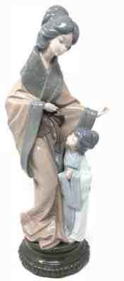 nao by lladro Japanese mother and daughter 15 inches H 1978 DAISA HANDMADE 