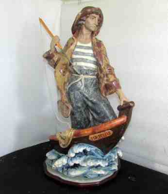 LLADRO HARPOONER LARGE STORMY WHALER SAILOR FIGURINE 2121 WITH BASE 