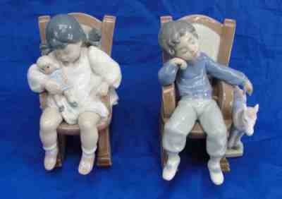 lladro boy rocking chair