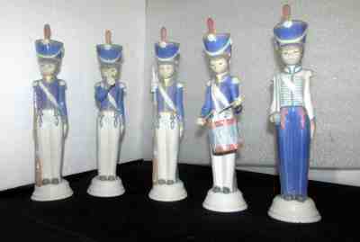 5 PIECE LLADRO SOLDIER SET WHITE PANTS FIGURINES 1163 164 1165 1166 1167 