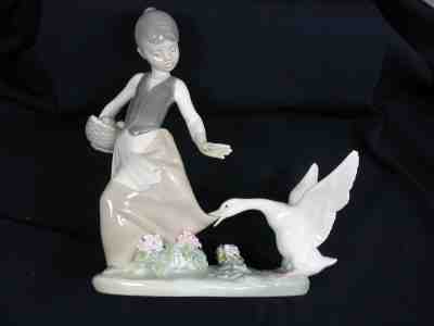 Lladro “Agressive Goose” figurine offers #1288. Retired.