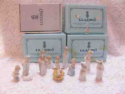 Lladro 12 Miniature Ornaments Nativity Set w Original Boxes