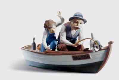 Lladro Fisherman 01005215  FISHING WITH GRAMPS 5215 NEW IN A BOX