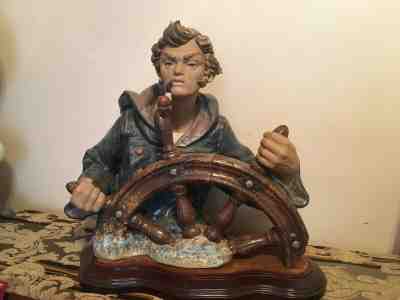 LLadro Gres Seaman Helmsman 1325 Sailor / Sea Captain with Base Retired