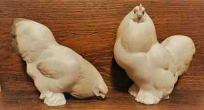 Vintage Lladro Rooster and Chicken Figurines