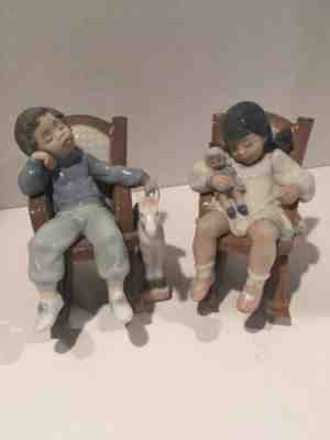 lladro boy rocking chair