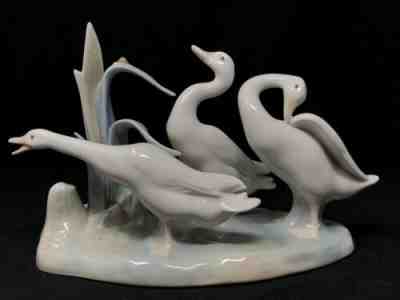 Lladro 4549 GEESE GROUP LLADRÓ Porcelain Figurine GLAZED FINISH