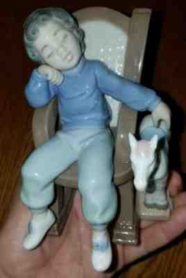 lladro boy rocking chair