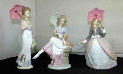 3 LLADRO UMBRELLA GIRLS PICTURE PERFECT 7612 CLASSIC GARDEN 7617 ANGELA 5211