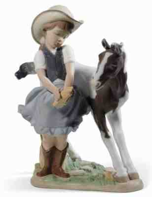 Lladro Porcelain COWGIRL Horse Pony Girl Figurine 01008636 NEW