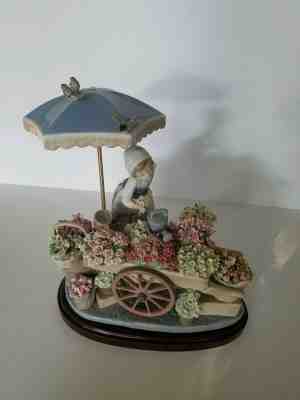 Lladro  "FLOWERS OF THE SEASON"  #1454 Fine Porcelain - comes with wood base