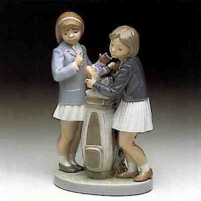 Lladro Tee Time Two Girls with golf bag and clubs   This.........