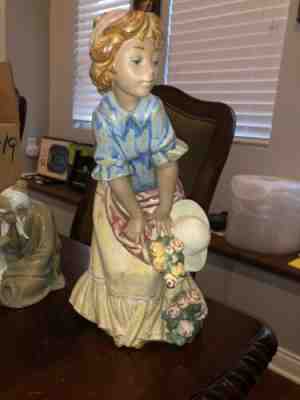 Lladro #3506 Maiden (Girl w Hat/Flowers) Retired Mint