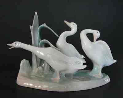 Lladro Porcelain Ducks (Geese) Group Figurine #4549 Retired Fulgencio García