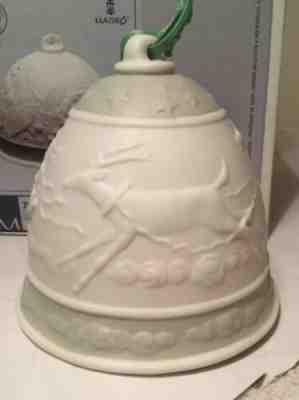 Lladro 1988 Reindeer Pulling Santa’s Sleigh Porcelain Christmas Ornament