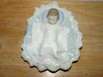 VINTAGE RARE HTF NAO LLADRO LAYING BABY JESUS NATIVITY PORCELAIN FIGURINE
