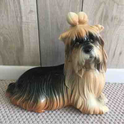 Ceramic Yorkshire Terrier Lhasa Apso Dog Statue Hispania Daisa Lladro 1984