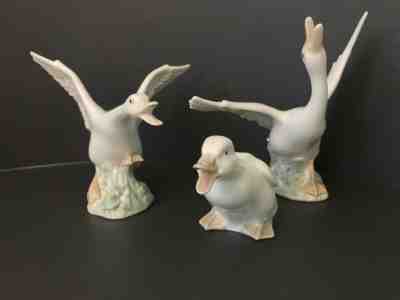 LLADRO  SET OF 3 DIFFERENT 1263 1264  #1265 ducks swan bird geese