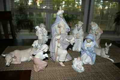 10 Piece Lladro Nativity First Christmas Set with Original Boxes - Retired