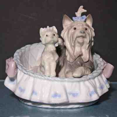 lladro basket of puppies