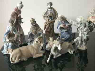 LLADRO PORCELAIN NATIVITY SET (9 pieces) BEAUTIFUL, RETIRED, MINT!