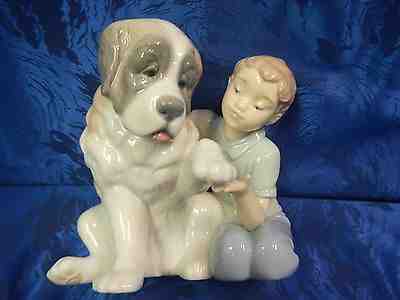 Lladro Nao Daisa #1101 - Homeward Bound - Boy Walking With Puppy In Bag