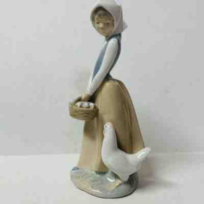 lladro woman with chicken