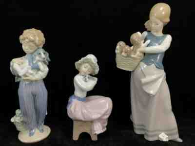 VTG LLADRO 3pcs DOGS ON HIP 1311 BIG HUG 1701 MY BUDDY 7609 Puppy Figurines Art