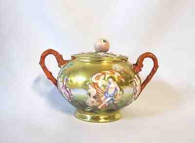 Probably Capodimonte porcelain Sugar with lid Hand-painted (#1069)