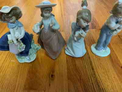 Set of 4 Lladro Statutes Include 5712 -1069 - 5222 - 5712 Lot of 4 Lladro Kids