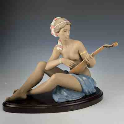 Retired LLADRO Spain Schehrazade 7678 Nude Mandolin L/E Porcelain Figurine MLL