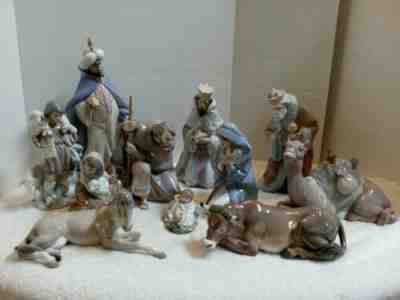 Lladro Nativity Complete Set 11 Figurines Includes Camel #6944, Boxes