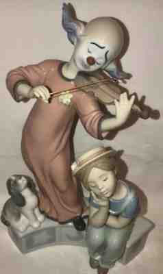 RARE Lladro Figurine MUSIC FOR A DREAM CLOWN WITH VIOLIN GIRL DOG #6900 Retired
