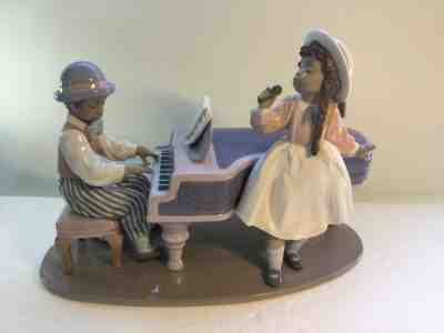 Lladro Figurine 5930 Jazz Duo, Mint, Retired, Band, Girl, Boy, Piano