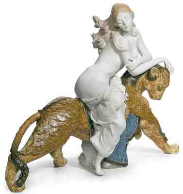 Lladro Bacchante with Feline - Retired in 2007 - Item #01011902 Limited Edition