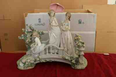 Extra Large Lladro Bridge of Dreams #1879 IN BOX Ltd Ed of 1500 SIGNED No Dog