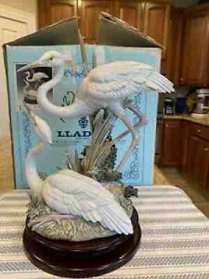 Lladro 5691 Marshland Mates w/ Wooden Base and Original Box - Perfect Condition