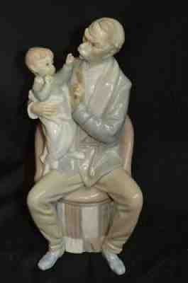 Vintage Lladro Porcelain Figure Grandfather with Child