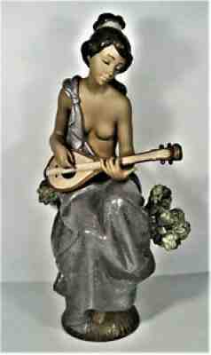 LLADRO Large (17.75") Nude Figurine #2433 MUSIC FROM MY HEART Gres Retired 2005