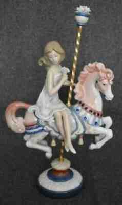 SO CHARMING CIRCA 1984 LLADRO DAISA GIRL ON CAROUSEL HORSE FIGURINE ORIGINAL BOX