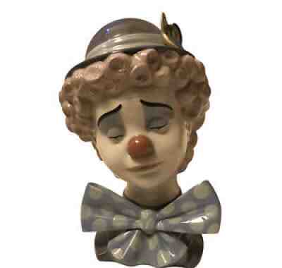 Very Rare Lladro Sad Clown Head Figurine Whit Original Box 5611
