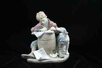LLADRO Norman Rockwell Boy Writing 'Love Letter" Figurine W/Box #1406